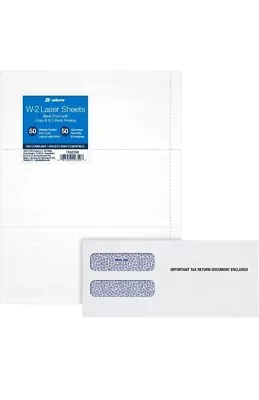 Adams W2 Laser Tax Forms Kit 2023 Blank Forms: Stubs & Envelopes TXA2450 • $6.95