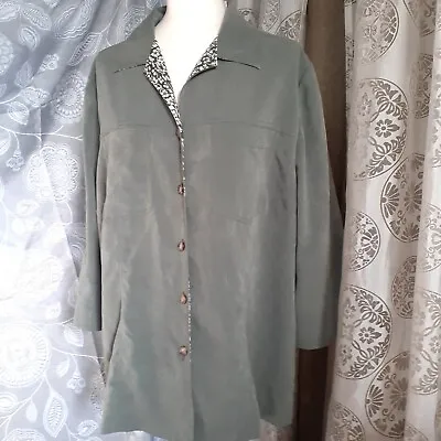 M H M 18W Sage Green Long Sleeve Blouse Jacket • $15