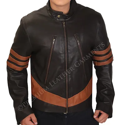 Xmen Origin Wolverine Logan Hugh Jackman Brown Leather Jacket • $98.31