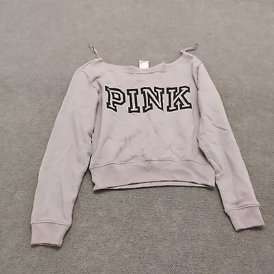 PINK Victoria’s Secret Womens Size XS Purple Off Shoulder Cropped Sweatshirt • $12.88