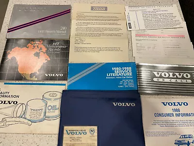 1988 Volvo 240dl Wagon Owners Manual Service Book Complete Set+volvo Pouch Oem🔴 • $107.95