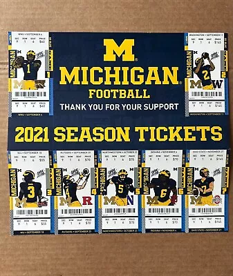 2021 Michigan Wolverines Football Commemorative Season Tickets Ticket Stub Sheet • $44.99