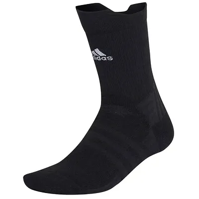 Adidas Tennis Crew Socks Men's Shoe Size 11.5-13 XL Black Cushioned S9 P • $16.99