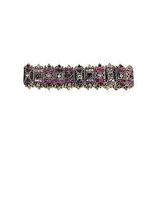 Vintage Marcasite Bracelet Amethyst Accents Elastic Cord Fashion Jewlery • $24.90