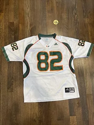 Miami Hurricanes #82 Football Jersey Size Youth Extra Large White • $23.99