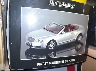 1/18 Minichamps Bentley Continental GTC Convert Silver Diecast Car Model 139031 • $220