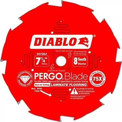 DIABLO 7-1/4in. X 8-Teeth PERGOBlade Saw Blade For Laminate And Wood Flooring • $49