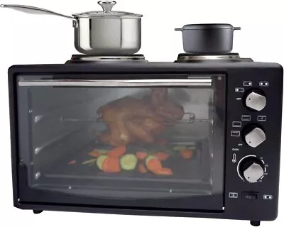 New Portable Electric Oven With Hot Plates Kitchen Benchtop Grill Rotisserie 34L • $129.99