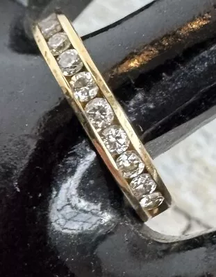 Ladies Genuine Diamond 14k Gold Channel Band Ring .50 Ct Tw Round Diamonds SI1 • £1445.67