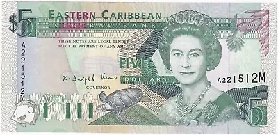 East Caribbean 5 Dollars 1993 Montserrat P26m Uncirculated UNC • £45