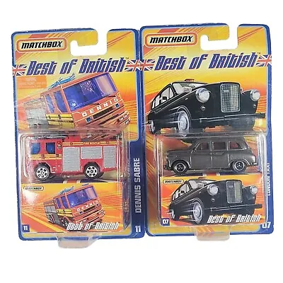 Matchbox Best Of British Diecast Lot Austin FX4 London Taxi & Dennis Sabre Fire • $8.99