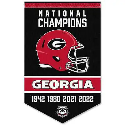 $19.95 • Buy Georgia Bulldogs 4 Time Football National Champions Banner Flag