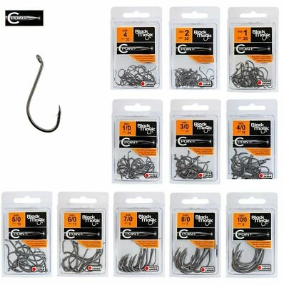 Black Magic C Point Hooks Economy Pack Black Snapper Hooks - Choose Size BRAND N • $12.99