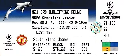 TICKET: Manchester United V Bucharest (UEFA Champions League) 2004/2005 - UNUSED • £5.99