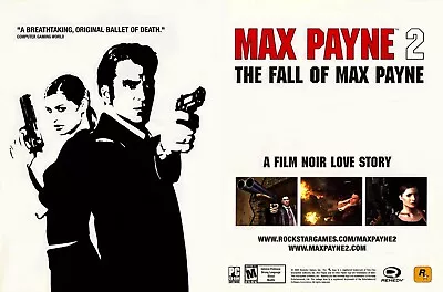 Max Payne 2 The Fall Of Max Payne PC Xbox PS2 Game Ad Art Print Poster 13  X 19  • $19.95