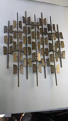 Mid Century Modern Metal Abstract Wall Sculpture Brutalist 21  X 16  Pre-owned  • $74.87