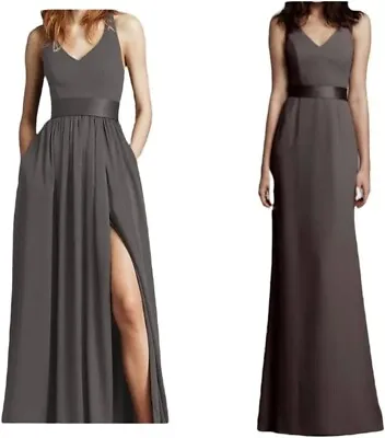 White By Vera Wang Midnight V-neck Halter Gown With Sash NWT Size 6 • $85