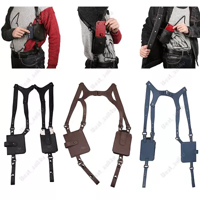 Anti-Theft Hidden Underarm Strap Wallet Double Shoulder Pouch Holster Phone Bag • $14.99