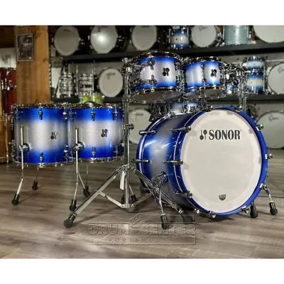 Sonor SQ2 Beech 7pc Drum Set Blue Silver Sparkle Burst Gloss • $8392.09