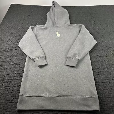 Polo Ralph Lauren Hoodie Womens M Gray Pullover Big Pony Oversized Sweatshirt • $25.99