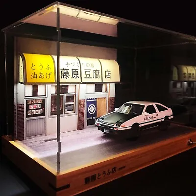 1/32 Initial-D Fujiwara Tofu Shop Diorama With LED Light Effect AE86 Model Car • $40