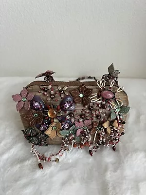 Mary Frances Vintage Embellished Floral Fabric Beaded Purse Bag Pocketbook • $150