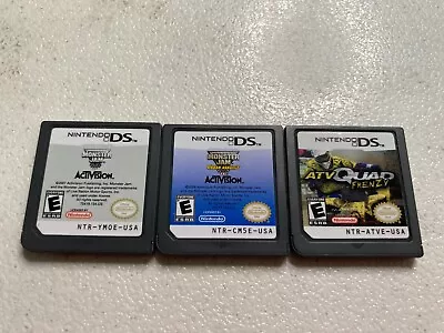 Lot Of 3 Nintendo DS Video Games Monster Jam Urban Assault & ATV Quad Tested!!! • $9.49