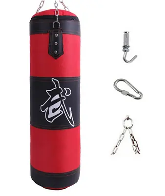 Heavy Boxing Punching Bag W/ Training Gloves MMA Kicking Home GYM HOOK EMPTY A55 • $44.90