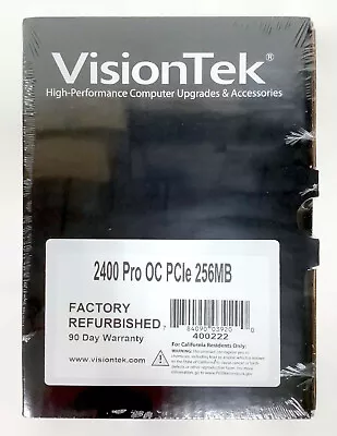 VisionTek 400222 Radeon 2400 Pro OC PCIe 256MB VGA Video Graphics Card • $30.35