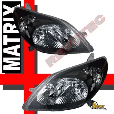 $175 • Buy Black Headlights Lamps RH + LH For 03 04 05 06 07 08 Toyota Matrix 