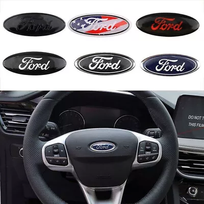 Car Accessories Steering Wheel Emblem Sticker Logo Badge For Ford 5.8*2.4 CM • $9.99