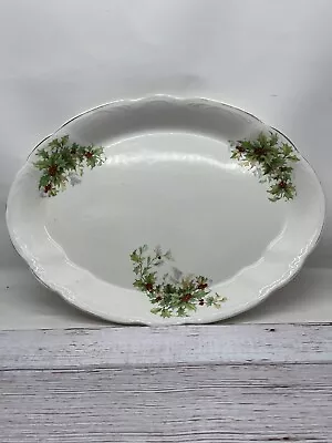 Vintage Holly Serving Dish 14” X 10” • $14