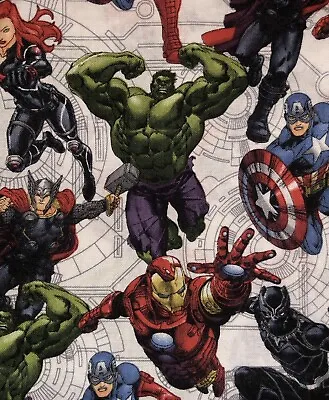 $9.99 • Buy DISNEY Marvel Avengers HULK IRON MAN Print 100% COTTON FABRIC 1/2 YARD NEW