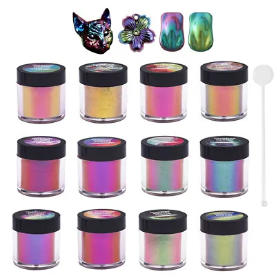 6/12pcs Chameleon Pearl Powder Pigment Color Shift Mica Powder Epoxy Resin Craft • $22.92