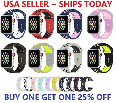 $9.90 • Buy Silicone Sport Band 38mm 42mm For Nike+ Apple Watch Series 1 2 3 4 5 6 SE