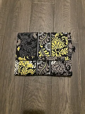 Vera Bradley Baroque Yellow Black Grey Jewelry Folio Makeup Travel Organizer • $21.99