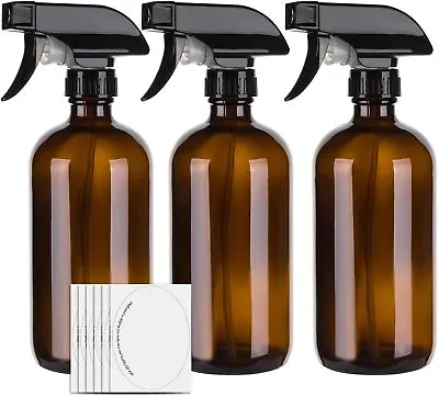 Hmaimas 500ml Amber Empty Glass Spray Bottles For Cleaning Mist Water Spray Bo • £17.93