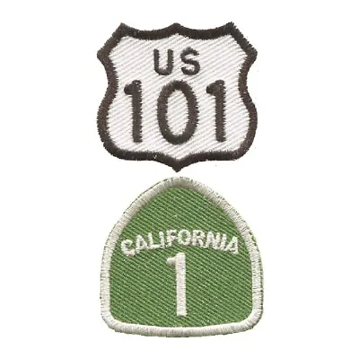 Mini Highway 101 And California Hwy 1 Patch - CA Badge 1-3/8  (2-Pack Iron On) • $4.25