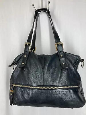 B Makowsky Black Leather Handbag Missing Shoulder Strap  • $25