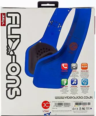 Vibe FLI On-Ear Headphones With In-Line Microphone - Blue Red Or England • £5.62