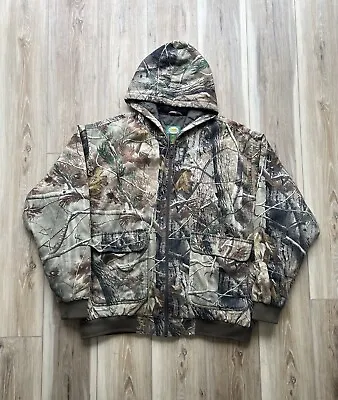 Cabelas Jacket Mens 2XLT TALL Camouflage Full Zip Hooded Insulated Hunting • $49.99