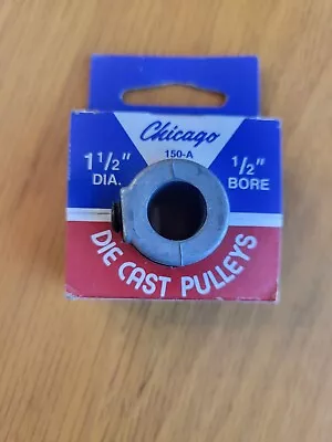 New Chicago Die Casting 6110639 1 1/2  X 1/2  Bore Single Groove V-belt Pulley • $7.99