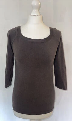 £10 • Buy Wolford Scoop Neck Top Dark Grey M 