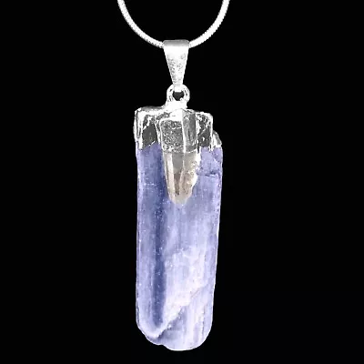 $12.58 • Buy Blue KYANITE Quartz Crystal Chakra Pendant Sterling Silver Necklace Reiki Natura