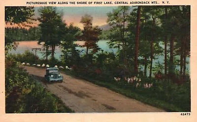 Vintage Postcard Picturesque First Lake Central Adirondack Mountains New York NY • $7.98