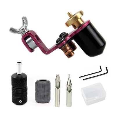 Pro Rotary Tattoo Machine Gun Kit Shader Liner Grip Tip Aluminum Alloy Purple • $18.99