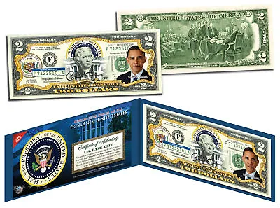 $14.95 • Buy BARACK OBAMA *Presidential Series #44* Genuine Legal Tender US $2 Bill W/ Folio