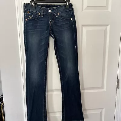 Women’s Blue Stretch Jeans True Religion 27 X 34 Colorful Stitching #2 • $25