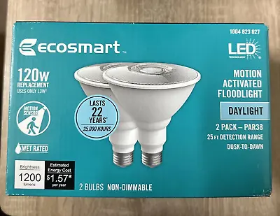 EcoSmart LED Motion Sensor Flood Light Bulb - Pack Of 2 • $21.99