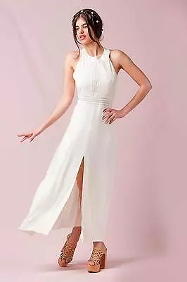 JARLO Millie Ivory Lace Detail Maxi Beach Wedding Occasion Dress • £36.18